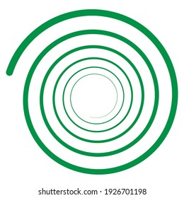 Abstract spiral, twist. Radial swirl, twirl curved, curvy line. Circular whirl design element.