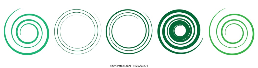 Abstract spiral, twist. Radial swirl, twirl curved, curvy line. Circular whirl design element.