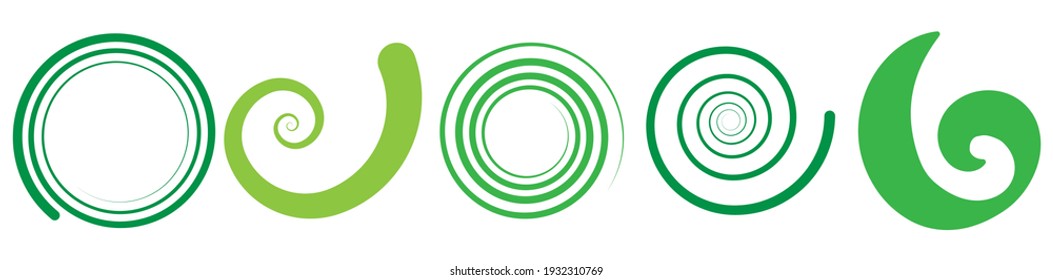 Abstract spiral, twist. Radial swirl, twirl curved, curvy line. Circular whirl design element.