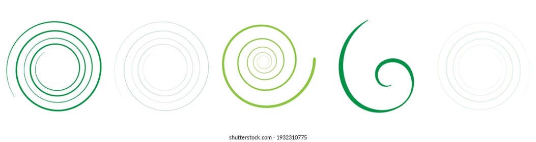 Abstract spiral, twist. Radial swirl, twirl curved, curvy line. Circular whirl design element.
