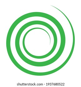 Abstract spiral, twist. Radial swirl, twirl curved, curvy line. Circular whirl design element.