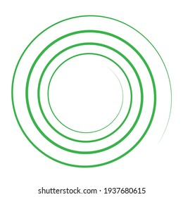 Abstract spiral, twist. Radial swirl, twirl curved, curvy line. Circular whirl design element.