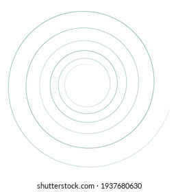 Abstract spiral, twist. Radial swirl, twirl curved, curvy line. Circular whirl design element.