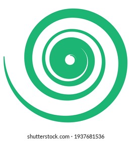 Abstract spiral, twist. Radial swirl, twirl curved, curvy line. Circular whirl design element.
