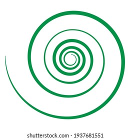 Abstract spiral, twist. Radial swirl, twirl curved, curvy line. Circular whirl design element.