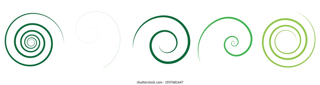 Abstract spiral, twist. Radial swirl, twirl curved, curvy line. Circular whirl design element.