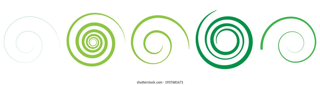 Abstract spiral, twist. Radial swirl, twirl curved, curvy line. Circular whirl design element.