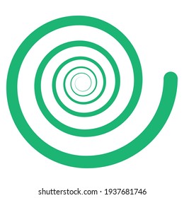 Abstract spiral, twist. Radial swirl, twirl curved, curvy line. Circular whirl design element.