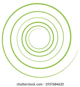 Abstract spiral, twist. Radial swirl, twirl curved, curvy line. Circular whirl design element.