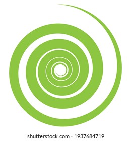 Abstract spiral, twist. Radial swirl, twirl curved, curvy line. Circular whirl design element.
