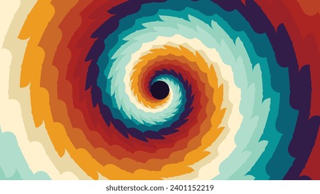 Abstract spiral twisted rainbow color vortex background.