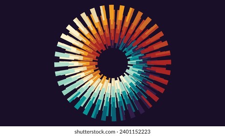 Abstract spiral twisted rainbow color vortex background.
