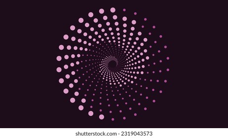 Resumen Espiral de dos colores mandala en forma redondeada morada oscura.