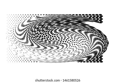 Abstract spiral vector element on white background. Silhouette symbol. Geometric hypnotic Logo illustration