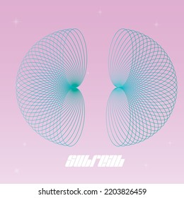 abstract Spiral, virtual waves, blue background
