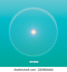 espiral abstracta, ondas virtuales, fondo azul