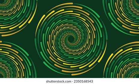 Abstract spiral vortex dark green background in story design. This creative can be used to present your data cycle or data collection method. You can also use it as a banner or flyer background.
