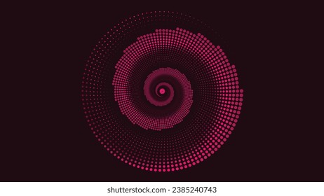 Abstract spiral vortex dotted background for your creative project.