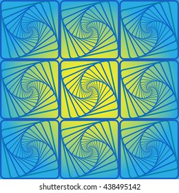 Abstract spiral, vortex effects with concentric shapes blended inward. Graphic design.Vector illustration. Background design. Optical illusion. Modern stylish. Swirling,rotating lines artistic graphic