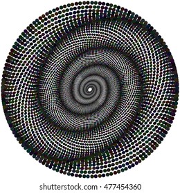 Abstract spiral, vortex effects with concentric shapes blended inward. Graphic design.Vector illustration. Background design. Optical illusion. Modern stylish. Swirling,rotating lines artistic graphic