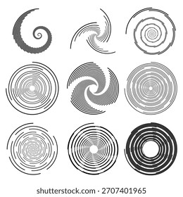 Coleção abstrata de elementos de vórtice espiral
