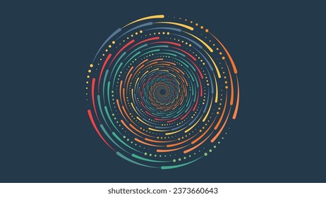 Abstract spiral vortex rainbow color minimalist background. 