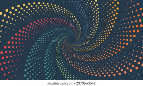 Abstract spiral vortex rainbow color minimalist background. 