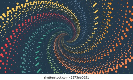 Abstract spiral vortex rainbow color minimalist background. 