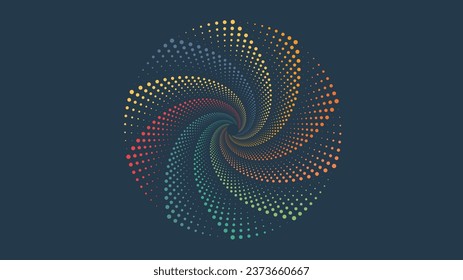 Abstract spiral vortex rainbow color minimalist background. 