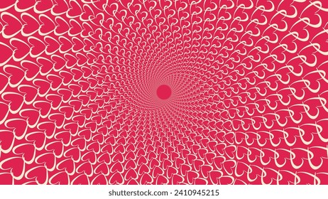 Abstract spiral vortex round valentine love background.