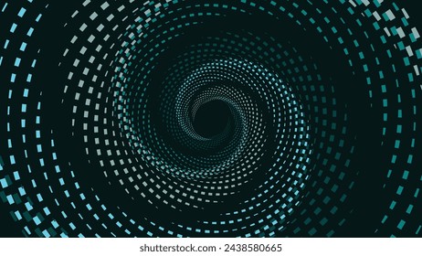 Abstract spiral vortex style dotted urgency wavy line hole creative background.