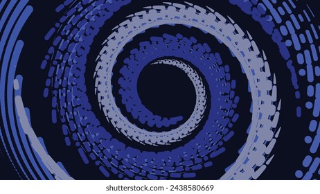 Abstract spiral vortex style dotted urgency wavy line hole creative background.