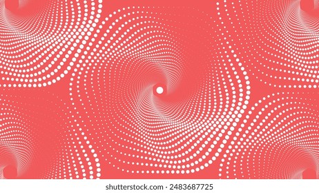 Abstract spiral vortex style spinning background in red.