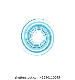 Abstract spiral water waves vector illustration, perfect for nature-themed designs and branding elements.