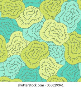 Abstract  spiral wavy hand drawn  outline vector seamless  pattern
