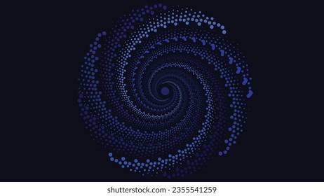 Fondo de línea ondulada de espiral abstracta en color azul oscuro. Este diseño creativo redondeado de color de línea de estilo de espiral puede utilizarse como un cartel.