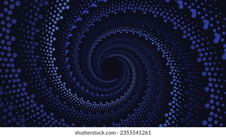 Abstract spiral wavy line background in dark blue color. This creative design round spiral style line color background can be used as a banner.