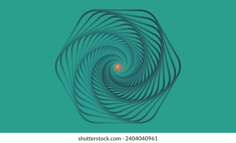 Abstract spiral wavy line flower vortex background in blue color.