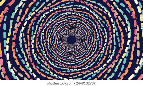 Abstract spiral wavy line round vortex urgency logo background.
