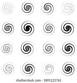 Abstract spiral, wavy lines, swirl, and twirl vector illustration