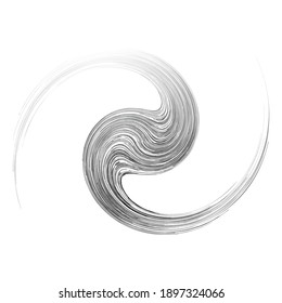 Abstract spiral, wavy lines, swirl, and twirl vector illustration