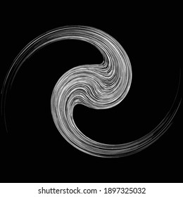 Abstract spiral, wavy lines, swirl, and twirl vector illustration