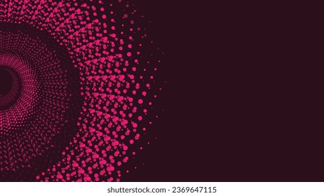 Resumen del fondo de la página web en espiral en color con puntos rosados. Este creativo estilo de mandala redonda de color morado oscuro es perfecto para el fondo del sitio web o fondo de pantalla y también puede utilizarse como banner.