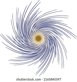 An abstract, spiraling blue star. Vector file for designs.