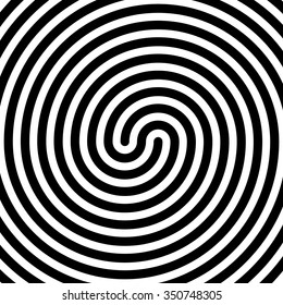 Abstract spirally background, pattern. Monochrome vector art.