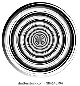 Abstract spirally element. Spinning, vortex graphic. Concentric circles.