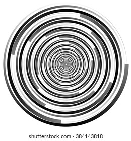 Abstract spirally element. Spinning, vortex graphic. Concentric circles.