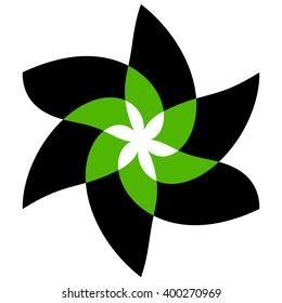 Abstract spirally motif - Abstract spirally, geometric motif with green inner part.