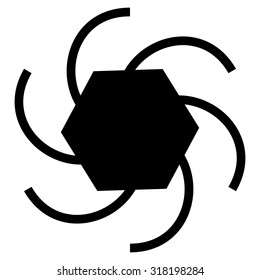 Abstract spirally shape, motif. vector. Twirling, curved radiating lines.