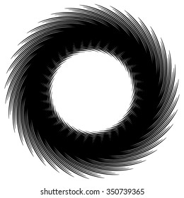 Abstract spirally shape. Rotating, spinning circular lines.